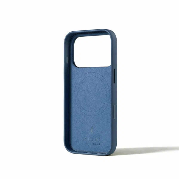 Чехол Mujjo Leather для iPhone 17 Pro, глубокий синий